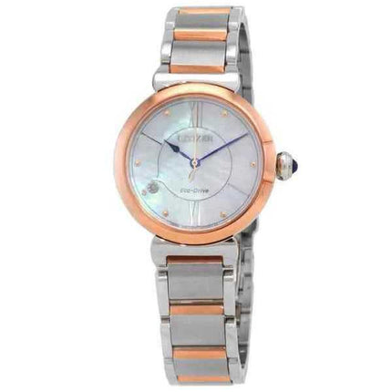 Orologio da donna Citizen L Series Diamond Accent in acciaio inossidabile bicolore con quadrante in madreperla Eco-Drive EM1074-