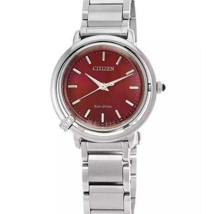 Orologio da donna Citizen L Eco-Drive in acciaio inossidabile con quadrante rosso EM1090-78X