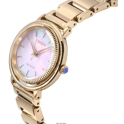 Orologio da donna Citizen L Eco-Drive in acciaio inossidabile color oro rosa con quadrante in madreperla EM1103-86Y
