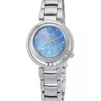 Orologio da donna Citizen L Arcly Eco-Drive Diamond Accents in acciaio inossidabile con quadrante in madreperla blu EM1110-81N