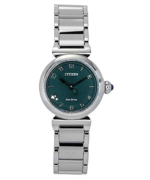 Orologio da donna Citizen L May Bell Mini Diamond Accent in acciaio inossidabile con quadrante verde Eco-Drive EM1130-83X