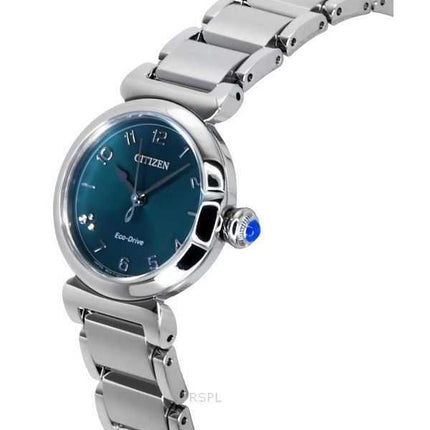 Orologio da donna Citizen L May Bell Mini Diamond Accent in acciaio inossidabile con quadrante verde Eco-Drive EM1130-83X