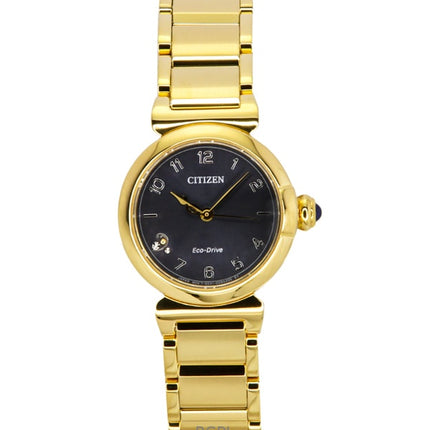 Orologio da donna Citizen L Mae Bells Mini in acciaio inossidabile color oro con quadrante grigio Eco-Drive EM1132-88H
