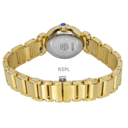 Orologio da donna Citizen L Mae Bells Mini in acciaio inossidabile color oro con quadrante grigio Eco-Drive EM1132-88H