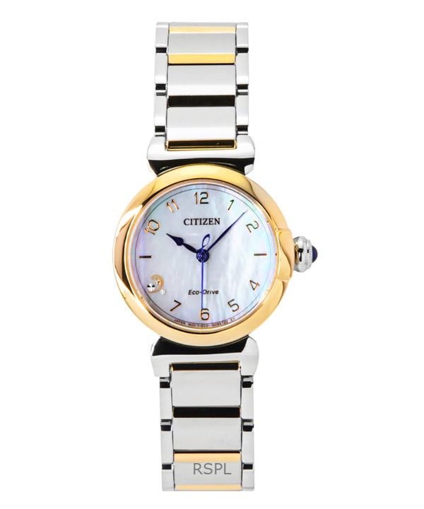Orologio da donna Citizen L May Bells Mini in acciaio inossidabile con quadrante in madreperla bianca Eco-Drive EM1136-87D