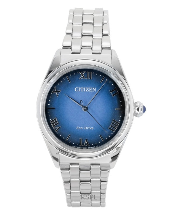 Orologio da donna Citizen L Classic in acciaio inossidabile con quadrante blu Eco-Drive EM1140-80L