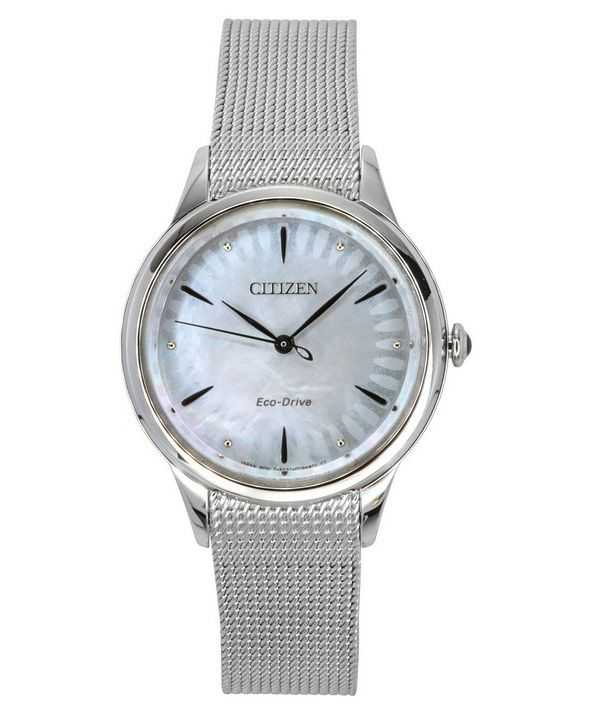 Orologio da donna Citizen L in acciaio inossidabile con quadrante in madreperla Eco-Drive EM1150-86D