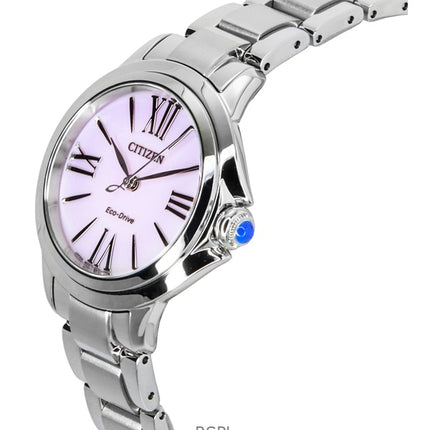 Orologio da donna Citizen L in acciaio inossidabile con quadrante rosa Eco-Drive EM1160-58X