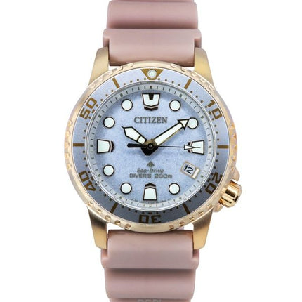 Orologio da donna Citizen Promaster Dive con cinturino in poliuretano e quadrante argento Eco-Drive EO2023-00A 200M