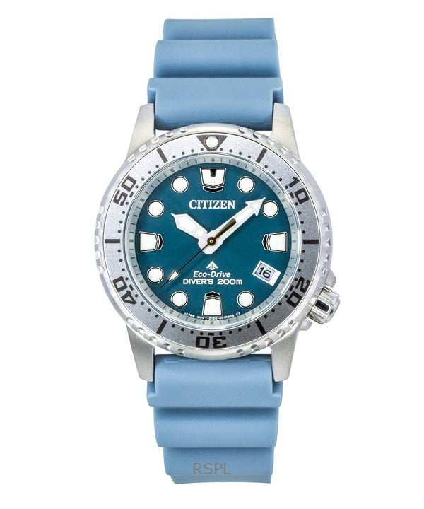 Orologio da donna Citizen Promaster Eco-Drive Diver's EO2027-09L 200M con cinturino in poliuretano e quadrante blu