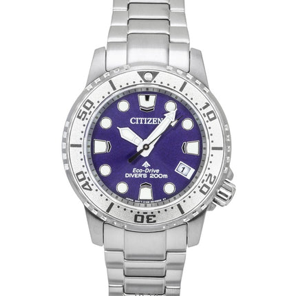 Orologio da donna Citizen Promaster Dive Eco-Drive Diver's EO2027-50X 200M con quadrante viola in acciaio inossidabile