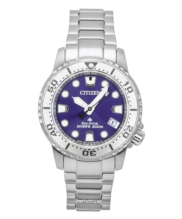 Orologio da donna Citizen Promaster Dive Eco-Drive Diver's EO2027-50X 200M con quadrante viola in acciaio inossidabile
