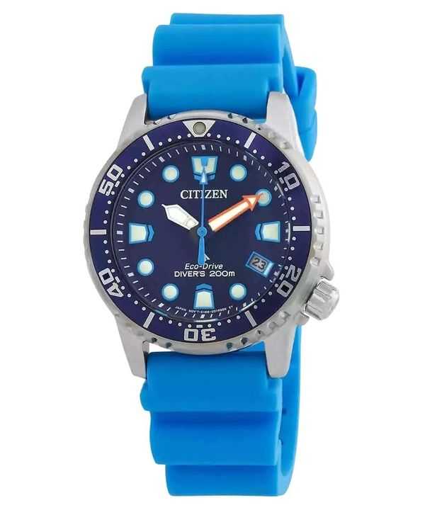 Orologio da uomo Citizen Promaster Dive con cinturino in poliuretano e quadrante blu Eco-Drive EO2028-06L 200M