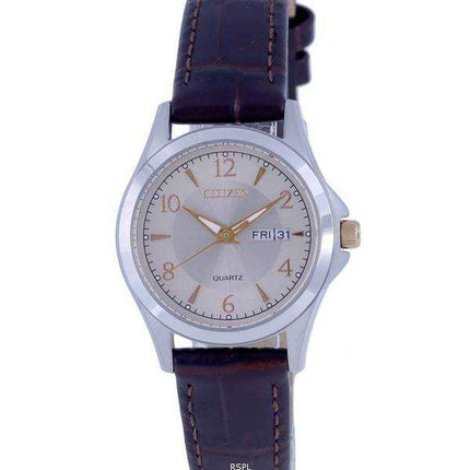 Orologio da donna Citizen Cronografo in pelle quadrante beige al quarzo EQ0599-20X.G