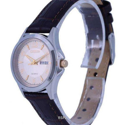Orologio da donna Citizen Cronografo in pelle quadrante beige al quarzo EQ0599-20X.G