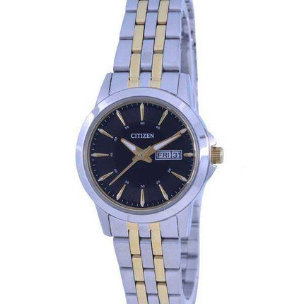 Orologio da donna Citizen quadrante nero bicolore in acciaio inossidabile al quarzo EQ0608-55E