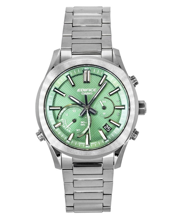 Orologio da uomo Casio Edifice Analog Chronograph Smartphone Link Green Dial Stainless Steel Solar EQB-1300DC-3A 100M