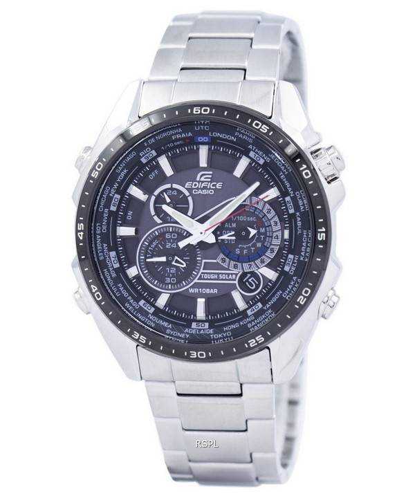 Orologio da uomo Casio Edifice Tough Solar Chronograph World Time EQS-500DB-1A1 EQS500DB-1A1