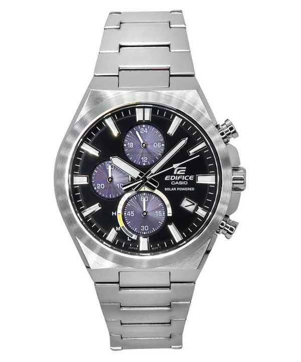 Casio Edifice Analog Cronografo Acciaio Inossidabile Quadrante Nero Solare EQS-950D-1A 100M Orologio da Uomo