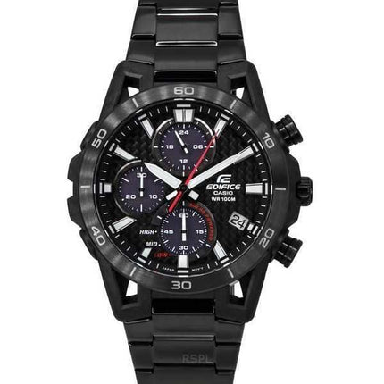 Casio Edifice Sospensione Analog Cronografo Nero Ion Acciaio Inossidabile Quadrante Nero Solare EQS-960DC-1AV 100M Orologio da U