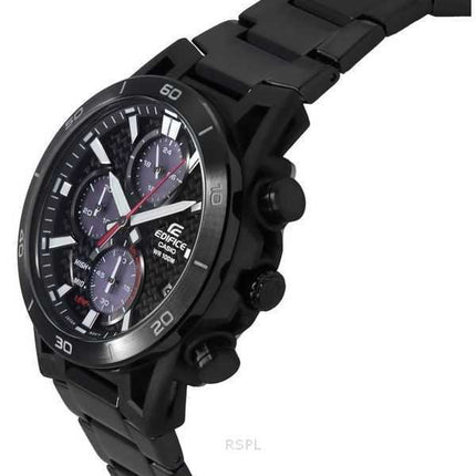 Casio Edifice Sospensione Analog Cronografo Nero Ion Acciaio Inossidabile Quadrante Nero Solare EQS-960DC-1AV 100M Orologio da U