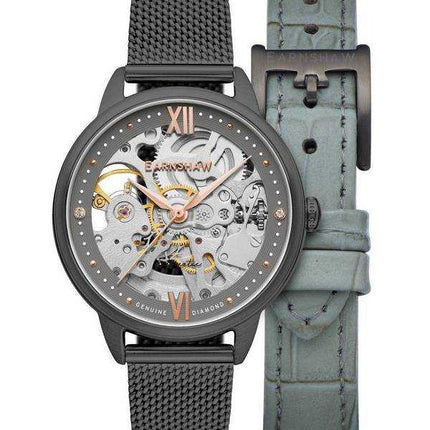 Thomas Earnshaw Anning Diamond Accents Skeleton Dial Automatic ES-8154-07 Orologio da donna con cinturino