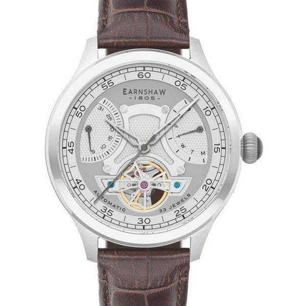 Thomas Earnshaw Baron Dual Retrograde Nuvoloso Bianco Cuore Aperto Quadrante Automatico ES-8191-01 Orologio da Uomo