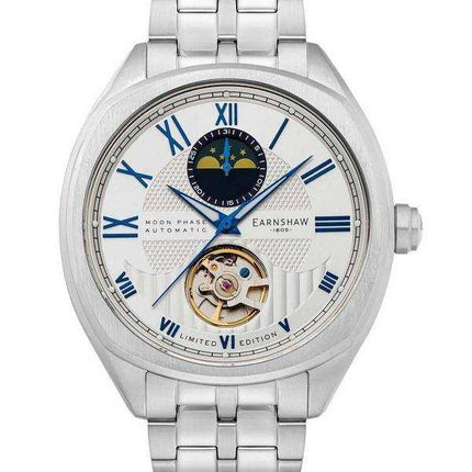 Thomas Earnshaw Peel Limited Edition Moon Phase Silver Sky Open Heart Dial Automatic ES-8206-44 Orologio da uomo