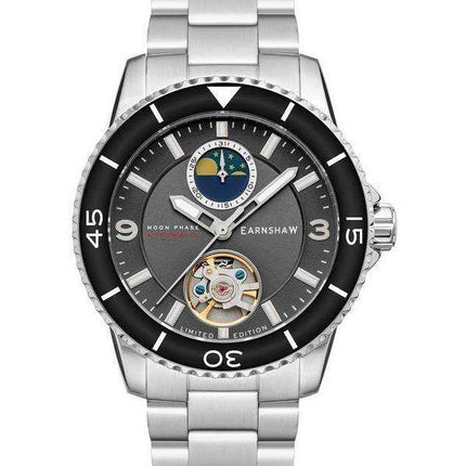 Thomas Earnshaw Prevost Limited Edition Moon Phase Pebble Grey Open Heart Dial Automatic ES-8210-22 Orologio da uomo
