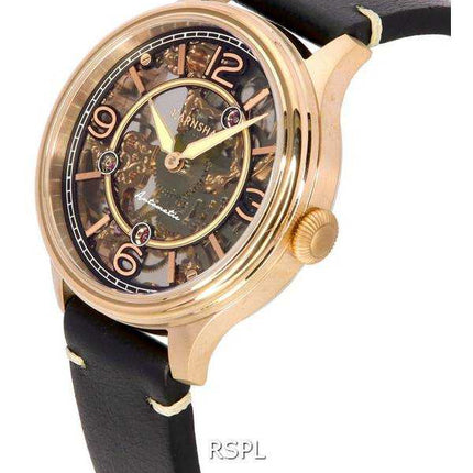 Orologio da uomo automatico con quadrante scheletro in vera pelle Thomas Earnshaw Baron ES-8231-03