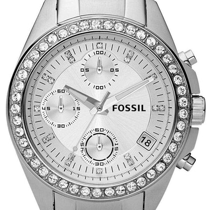 Fossil Decker Chronograph Crystals White Dial ES2681 Orologio da donna
