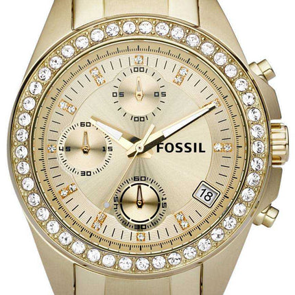 Fossil Decker Chronograph Crystals Gold-Tone ES2683 - Orologio da donna