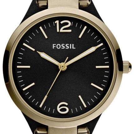 Orologio da donna Fossil Georgia con quadrante nero, oro-tono ES3148