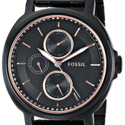 Orologio da donna Fossil Chelsey multifunzione nero IP acciaio inossidabile ES3451