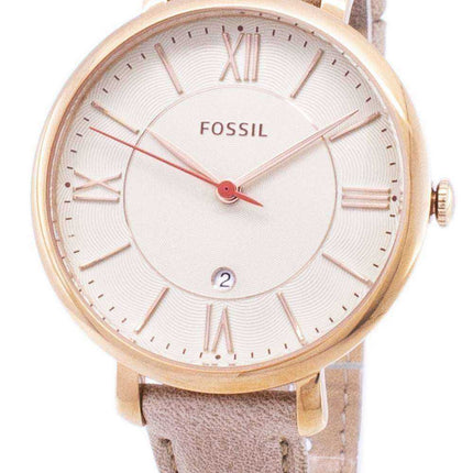 Fossil Jacqueline White Dial Cinturino in pelle cammello ES3487 Orologio da donna