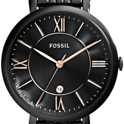 Fossil Jacqueline Quartz Black Dial Black Ion Plated ES3614 Orologio da donna