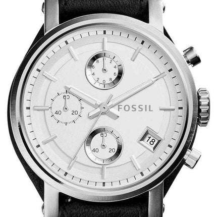 Orologio da donna con cinturino in pelle con cronografo al quarzo fidanzato originale Fossil ES3817