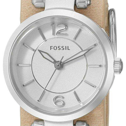 Orologio da donna Fossil Georgia Artisan quadrante bianco con cinturino in pelle ES3854