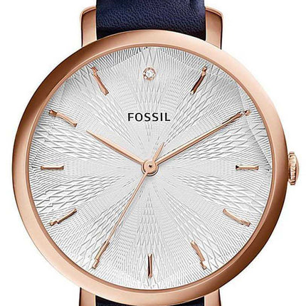 Fossil Incandesa Blu Navy Cinturino in pelle Diamond Accent ES3864 orologio da donna