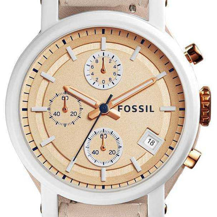 Fossil Original Boyfriend Chronograph Quartz Beige Dial ES4005 Orologio da donna