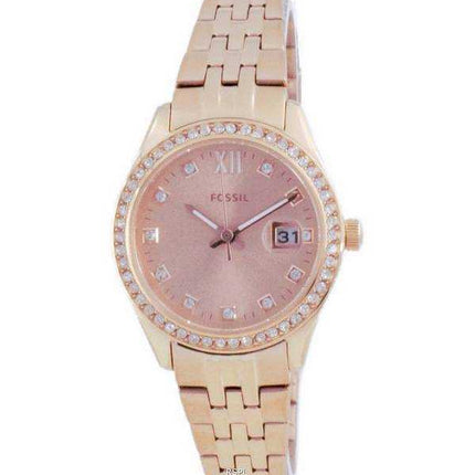 Orologio da donna Fossil Scarlette Micro Diamond Accents in oro rosa al quarzo ES5038