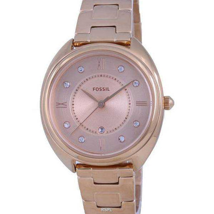 Fossil Gabby Crystal Accenti Orologio da donna al quarzo in acciaio inossidabile tono oro rosa ES5070