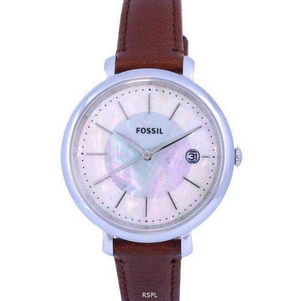 Orologio da donna Fossil Jacqueline in pelle bianca con quadrante in madreperla solare ES5090