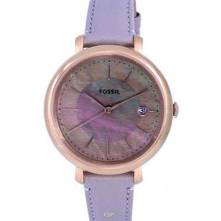 Orologio da donna Fossil Jacqueline in pelle grigio madreperla con quadrante solare ES5091