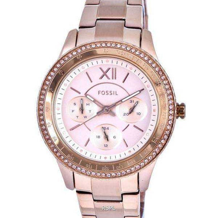 Orologio da donna Fossil Stella Sport tachimetro con accenti di cristallo quadrante tono oro rosa quarzo ES5106