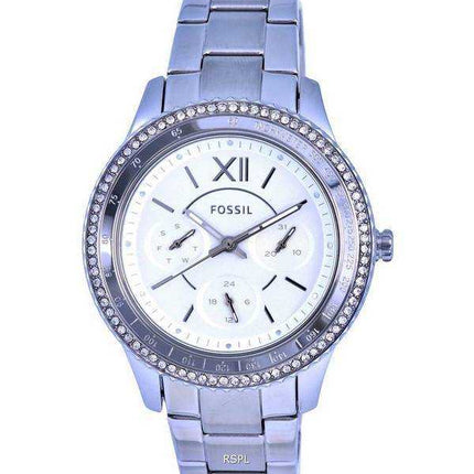 Orologio da donna Fossil Stella Sport Tachimetro con accenti di cristallo quadrante argento al quarzo ES5108