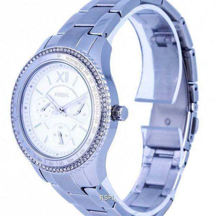 Orologio da donna Fossil Stella Sport Tachimetro con accenti di cristallo quadrante argento al quarzo ES5108