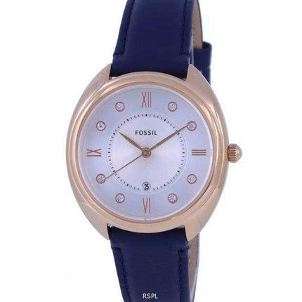 Fossil Gabby Crystal accenti quadrante bianco cinturino in pelle quarzo ES5116 orologio da donna
