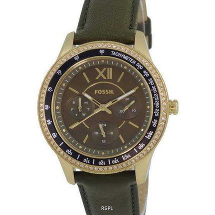 Orologio da donna Fossil Stella Sport Tachimetro con accenti di cristallo quadrante verde al quarzo ES5124