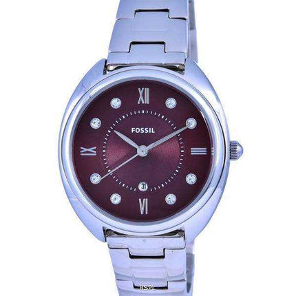 Orologio da donna Fossil Gabby Crystal accenti in acciaio inossidabile quadrante rosso al quarzo ES5126